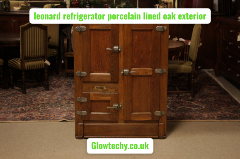 leonard refrigerator porcelain lined oak exterior
